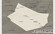 Shaded Relief Panoramic Map of Dayr Az Zawr, darken