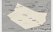 Shaded Relief Panoramic Map of Dayr Az Zawr, darken, semi-desaturated
