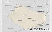 Shaded Relief Panoramic Map of Dayr Az Zawr, desaturated