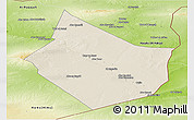 Shaded Relief Panoramic Map of Dayr Az Zawr, physical outside