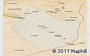 Shaded Relief Panoramic Map of Dayr Az Zawr, satellite outside