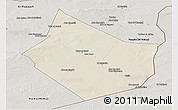 Shaded Relief Panoramic Map of Dayr Az Zawr, semi-desaturated