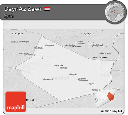 Silver Style Panoramic Map of Dayr Az Zawr