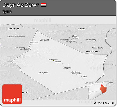 Silver Style Panoramic Map of Dayr Az Zawr