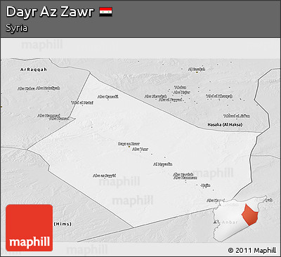 Silver Style Panoramic Map of Dayr Az Zawr