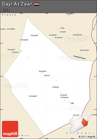 Classic Style Simple Map of Dayr Az Zawr
