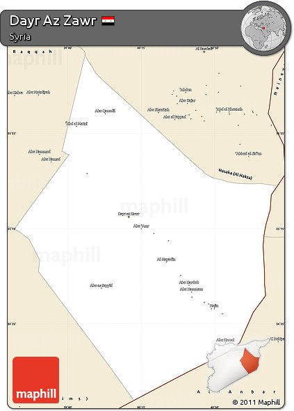 Classic Style Simple Map of Dayr Az Zawr