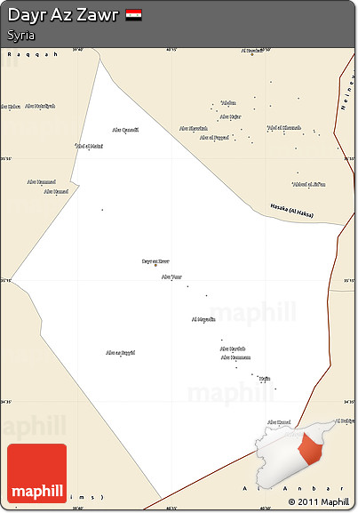 Classic Style Simple Map of Dayr Az Zawr