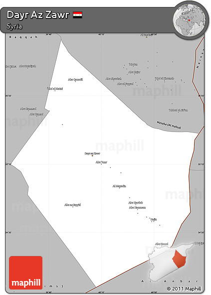 Gray Simple Map of Dayr Az Zawr