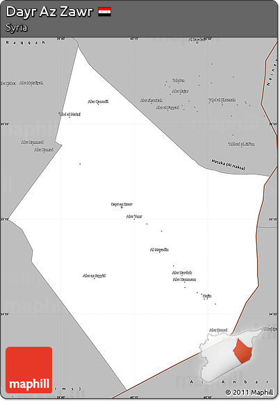 Gray Simple Map of Dayr Az Zawr