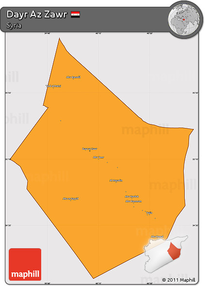 Political Simple Map of Dayr Az Zawr, cropped outside
