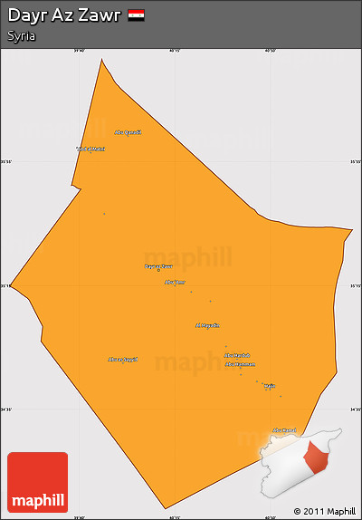 Political Simple Map of Dayr Az Zawr, cropped outside
