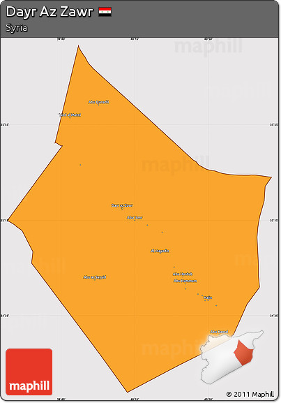 Political Simple Map of Dayr Az Zawr, cropped outside