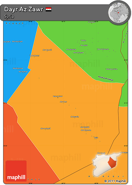 Political Simple Map of Dayr Az Zawr