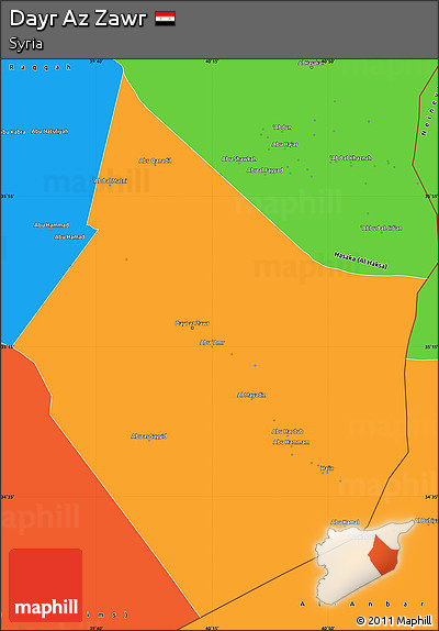 Political Simple Map of Dayr Az Zawr