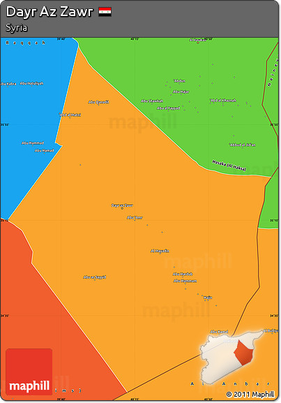 Political Simple Map of Dayr Az Zawr