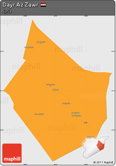 Political Simple Map of Dayr Az Zawr, single color outside
