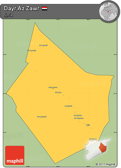Savanna Style Simple Map of Dayr Az Zawr, cropped outside