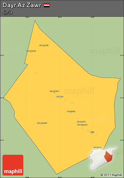 Savanna Style Simple Map of Dayr Az Zawr, cropped outside