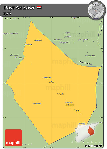 Savanna Style Simple Map of Dayr Az Zawr