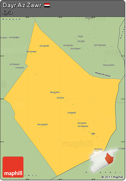 Savanna Style Simple Map of Dayr Az Zawr
