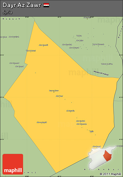 Savanna Style Simple Map of Dayr Az Zawr