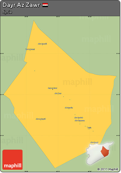 Savanna Style Simple Map of Dayr Az Zawr, single color outside