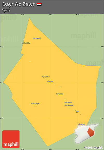 Savanna Style Simple Map of Dayr Az Zawr, single color outside