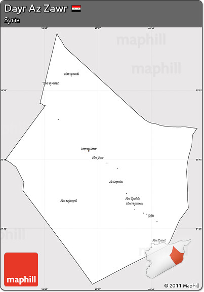 Silver Style Simple Map of Dayr Az Zawr, cropped outside