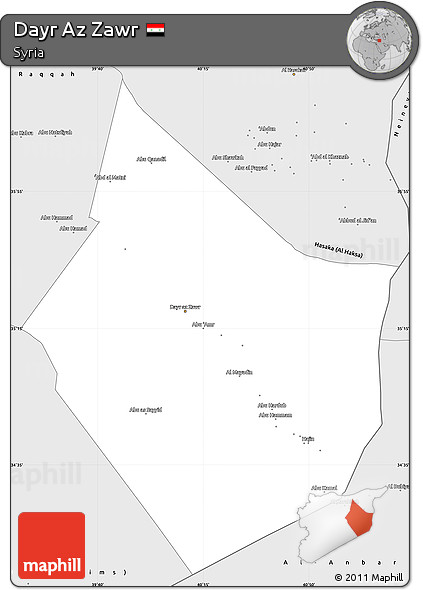 Silver Style Simple Map of Dayr Az Zawr