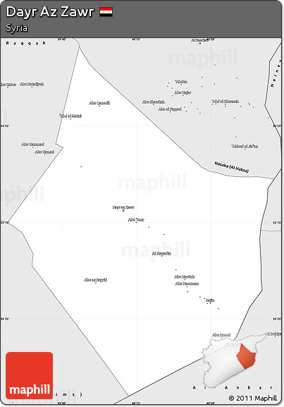 Silver Style Simple Map of Dayr Az Zawr