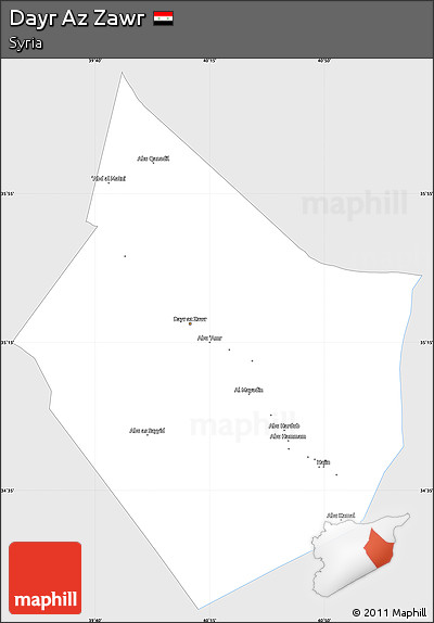 Silver Style Simple Map of Dayr Az Zawr, single color outside