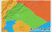 Political 3D Map of Dimashq