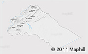 Silver Style 3D Map of Dimashq, single color outside