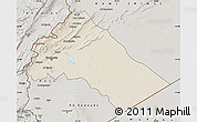 Shaded Relief Map of Dimashq, semi-desaturated
