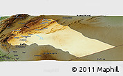 Physical Panoramic Map of Dimashq, darken