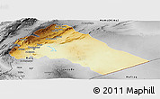 Physical Panoramic Map of Dimashq, desaturated