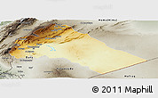 Physical Panoramic Map of Dimashq, semi-desaturated