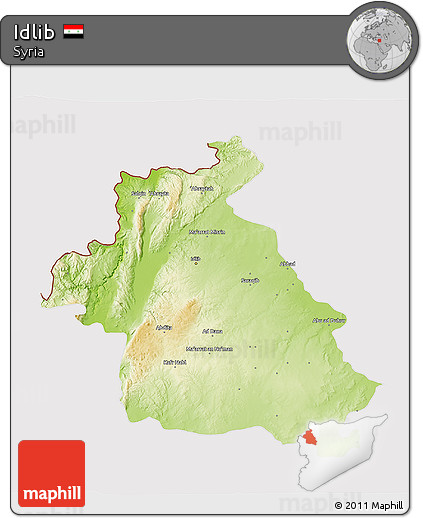 Physical 3D Map of Idlib, cropped outside