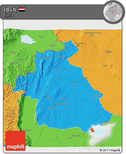 Political 3D Map of Idlib
