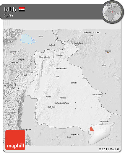 Silver Style 3D Map of Idlib