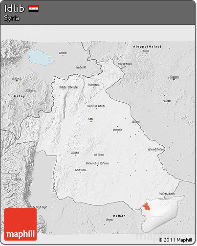 Silver Style 3D Map of Idlib