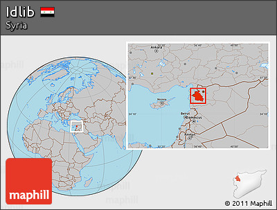 Gray Location Map of Idlib