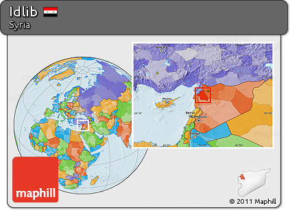 Political Location Map of Idlib
