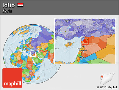 Political Location Map of Idlib