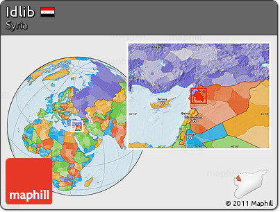 Political Location Map of Idlib