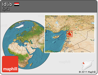 Satellite Location Map of Idlib
