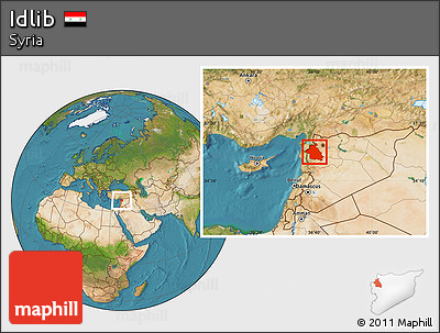 Satellite Location Map of Idlib