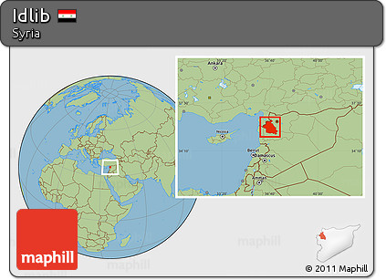 Savanna Style Location Map of Idlib