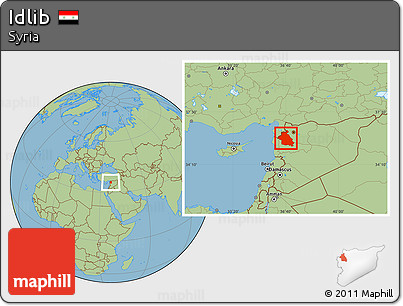 Savanna Style Location Map of Idlib